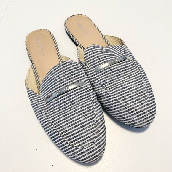 Nautica Shoes - NAUTICA Blue Stripe Mule Shoes